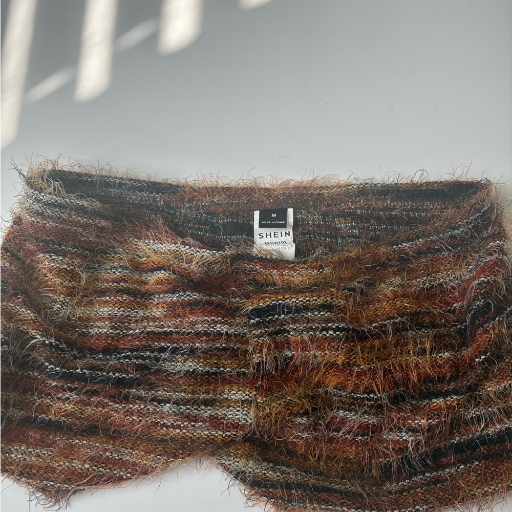 SHEIN Textured Knit Skirt with Earthy Tones